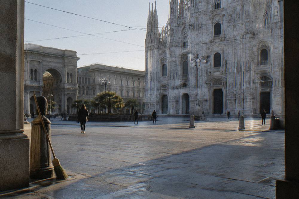 Piazza del Duomo and the cathedral facade in morning light